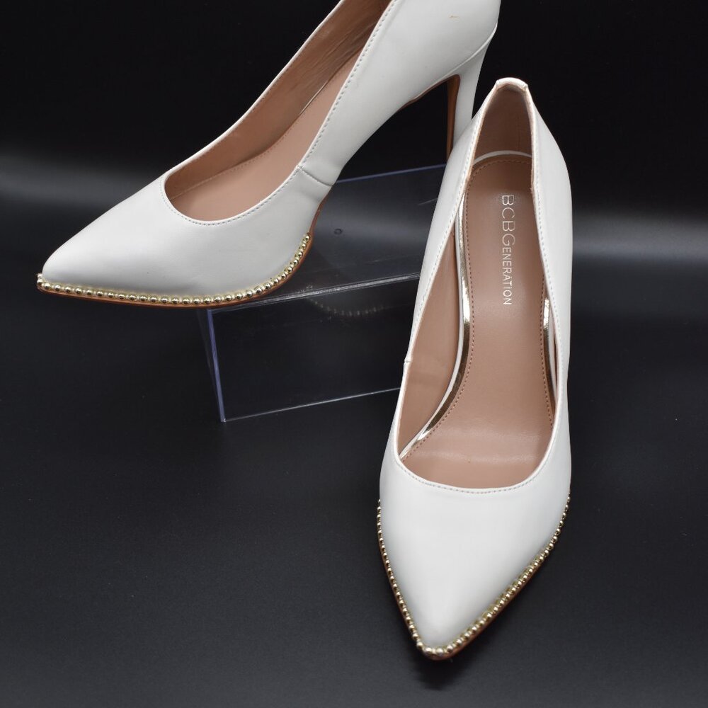Share BCBGeneration Hawti Pointed-Toe Stiletto Heel with Gold-ball Chain Studs S - Picture 3 of 8